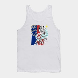 Philippine Flag-Tribal line Art Jellyfish / Baybayin word Buhay (Life) Tank Top